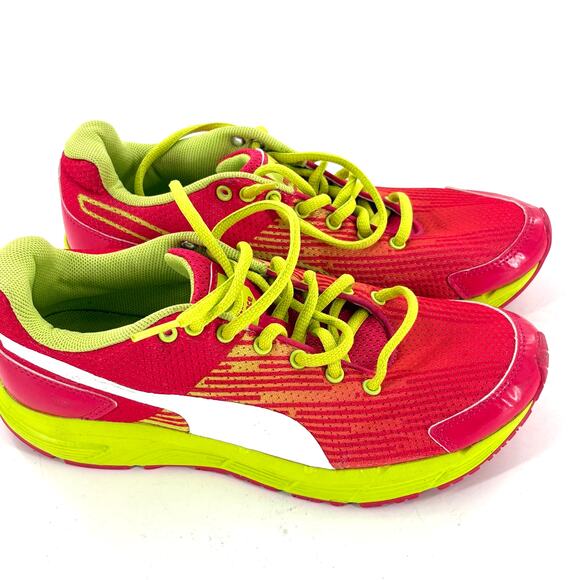 Puma Womens Sequence Sneakers 6 Pink Chartreuse Green NWOT Running Shoes - Picture 3 of 6